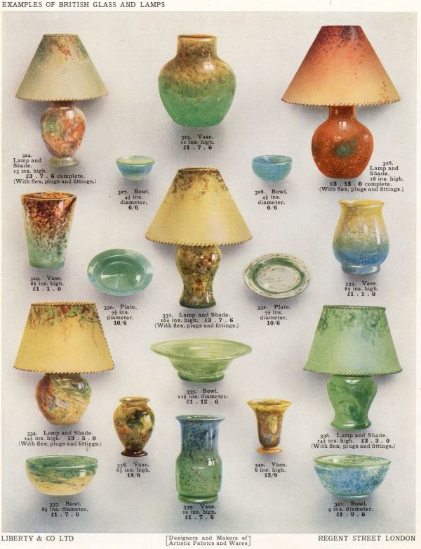 Liberty's Catalogue 1934 Monart Glass