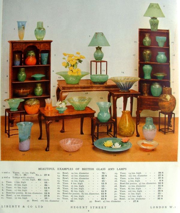 Liberty's Catalogue 1939 Monart Glass
