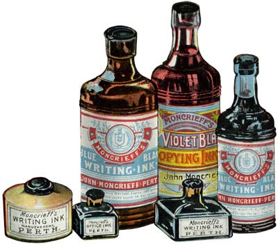 Moncrieff Ink bottles from print