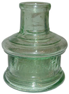 Moncrieff moulded top ink bottle green