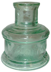 Moncrieff moulded top ink bottle aqua