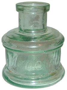 Moncrieff moulded top ink bottle green