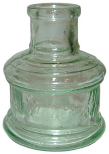 Moncrieff moulded top ink bottle green