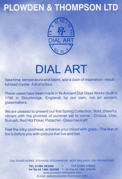 Dial Art Glass leaflet