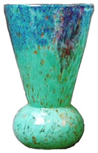 Czechoslovakian chrysophase glass - Monart glass lookalike