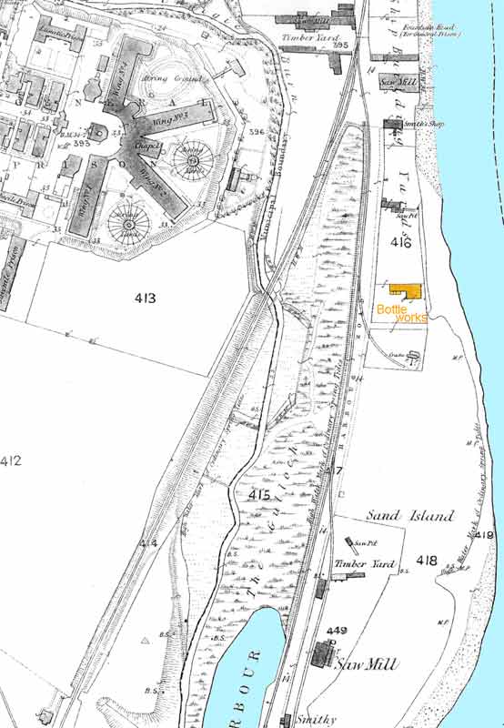 Perth Bottle Works Map 1860