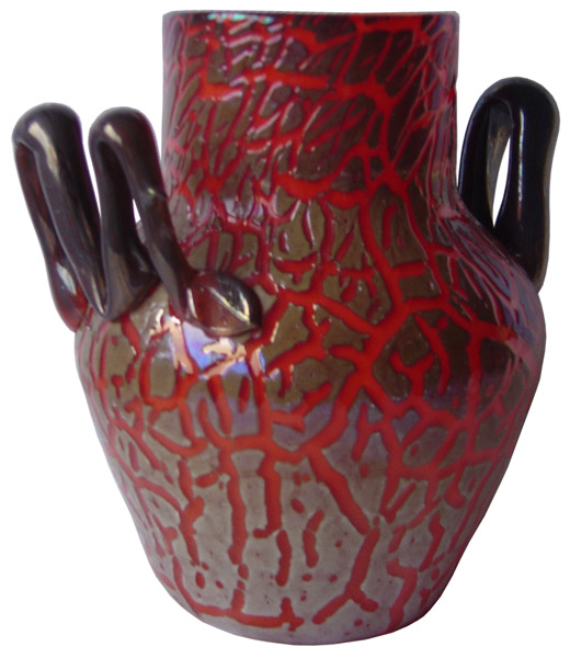 Monart handled vase